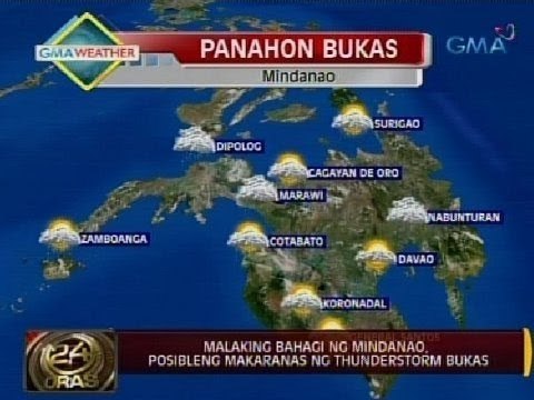 24Oras: Malaking bahagi ng Mindanao, posibleng makaranas ng thunderstorm bukas