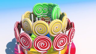 Learning Colors with 3D Animal Lollipops and Train for Kids and Children Toddlers