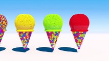Learning Colors with 3D Lollipops and Popsicle Cone Ice Cream for Kids and Children Toddlers