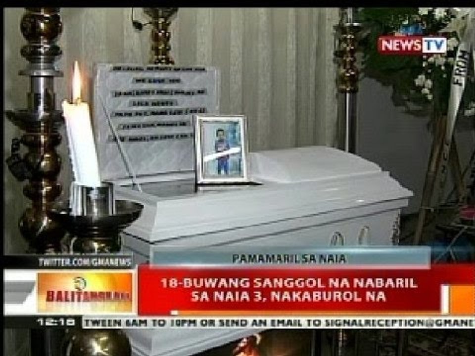 BT: 18-buwang sanggol na nabaril sa NAIA 3, nakaburol na