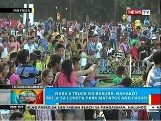 BP: Nasa 5 truck ng basura, nahakot mula sa Luneta Park matapos ang Pasko