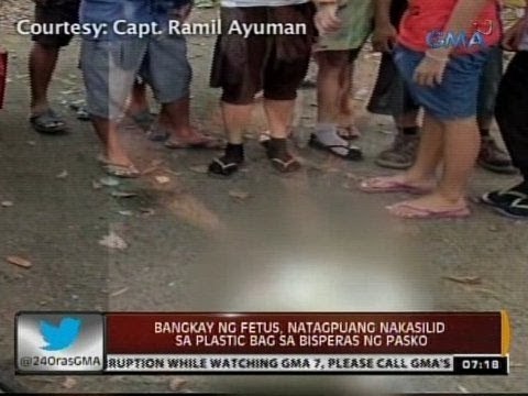 24 Oras: Bangkay ng fetus, natagpuang nakasilid sa plastic bag sa bisperas ng Pasko