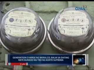 Saksi: Generation charge ng Meralco, balik sa dating rate bunsod ng TRO ng Korte Suprema