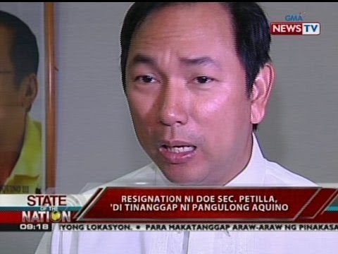 SONA: Resignation ni DOE Sec. Petilla, 'di tinanggap ni PNoy