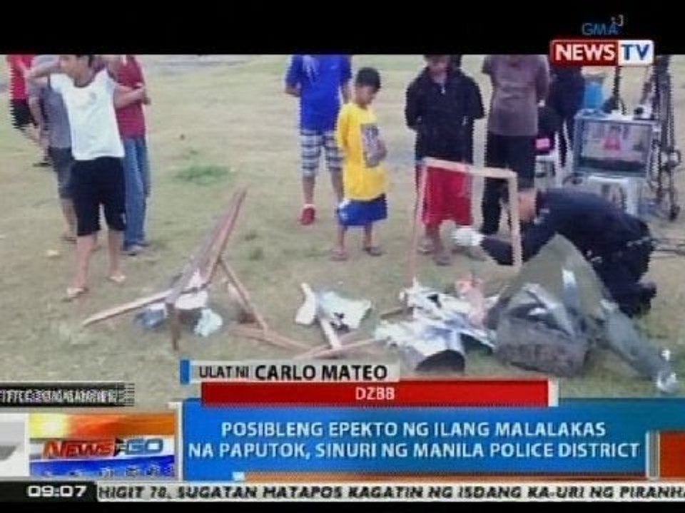 NTG: Posibleng epekto ng ilang malalakas na paputok, sinuri ng MPD