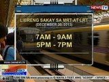 NTG: MRT at LRT, may mga libreng sakay ngayong Rizal Day