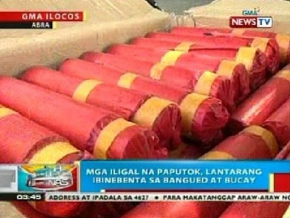 BP: Mga iligal na paputok, lantarang ibinebenta sa Bangued at Bucay, Abra
