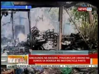 BT: Sinusunog na basura, pinagmulan umano ng sunog sa bodega sa Ilocos Sur