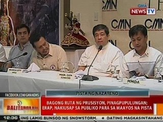 BT: Bagong ruta ng Traslacion, pinagpupulungan; Erap, nakiusap sa publiko para sa maayos na pista