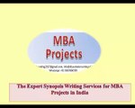 The Expert Synopsis Writing Services for MBA Projects in India