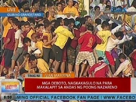 UB: Mga deboto, nagkakagulo na para makalapit sa andas ng Poong Nazareno
