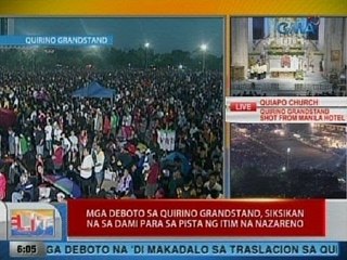 UB: Mga deboto sa Quirino Grandstand, siksikan na sa dami para sa Pista ng Nazareno