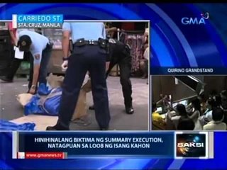 Hinihinalang biktima ng summary execution, natagpuan sa loob ng kahon malapit sa Quiapo Church