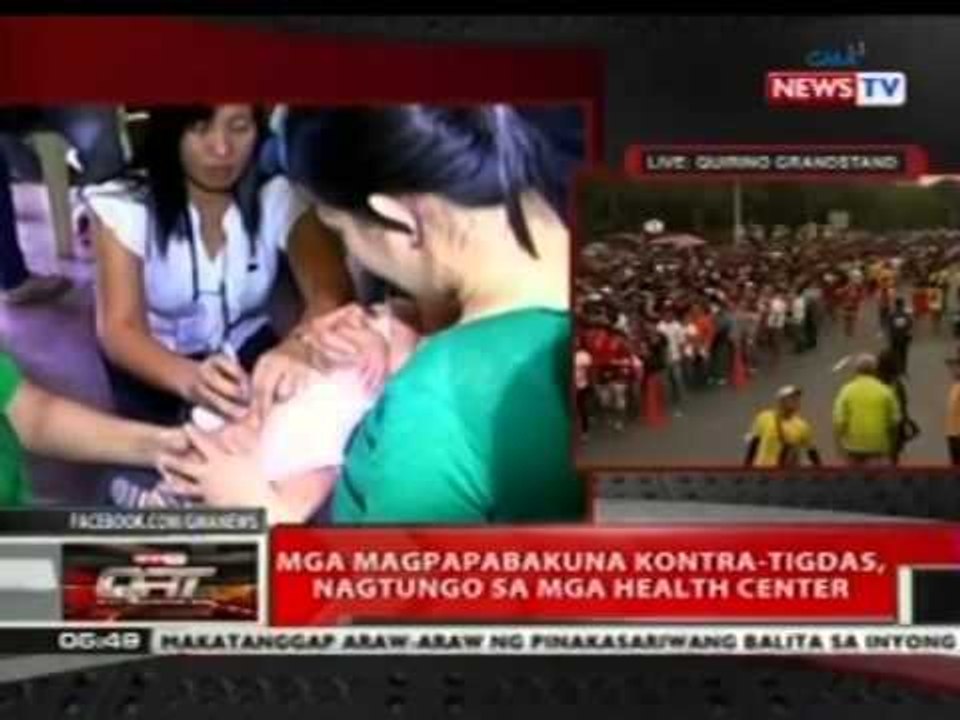 QRT: Mga magpapabakuna kontra-tigdas, nagtungo sa mga health center