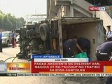 BT: Pagka-aksidente ng delivery van, nagdulot ng pagsikip ng trapiko sa EDSA-Santolan