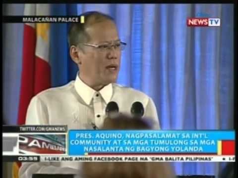 BP: PNoy, nagpasalamat sa int'l community at sa mga tumulong sa mga nasalanta ng Yolanda