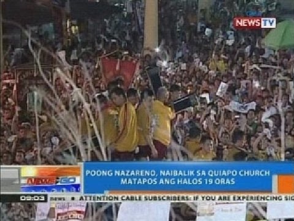 NTG: Poong Nazareno, naibalik na sa Quiapo Church matapos ang halos 19 oras