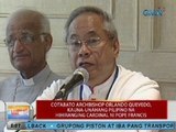 UB: Cotabato Archbishop Quevedo, unang Pinoy na hihiranging cardinal ni Pope Francis