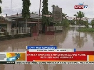 BT: Baha sa maraming bahagi ng Davao del Norte, unti-unti nang humuhupa