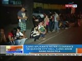 NTG: Ilang aplikante ng NBI clearance sa Quezon City Hall, ilang araw nang nasa pila