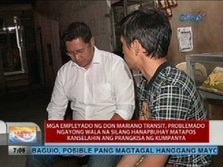 Mga empleyado ng Don Mariano Transit, problemado ngayong wala na silang hanapbuhay