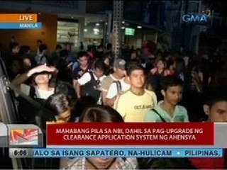 Mahabang pila sa NBI, dahil sa pag-upgrade ng clearance application system ng ahensya
