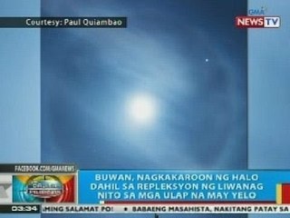 BP: Buwan, nagkakaroon ng halo dahil sa repleksyon ng liwanag nito sa mga ulap na may yelo