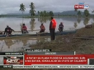 QRT: 4 patay sa flash flood sa Agusan del Sur