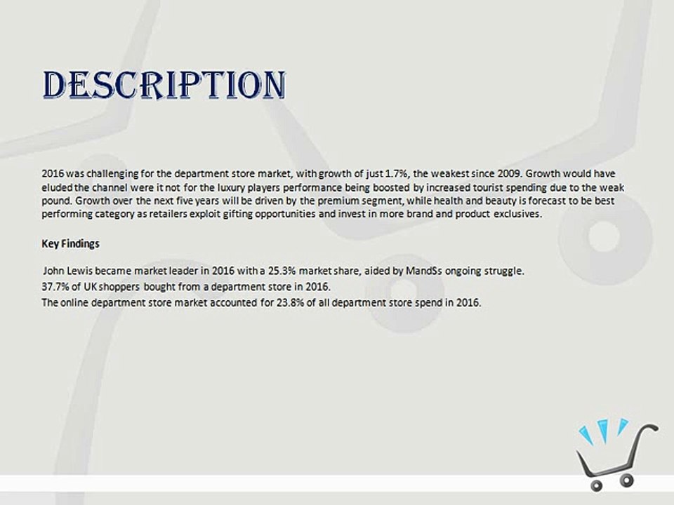 Department Store Retailing in the UK 2016 - Market Research Reports jsb