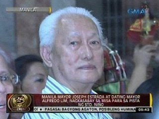 24 Oras: Erap at Lim, nagkasabay sa misa para sa pista ng Sto. Niño