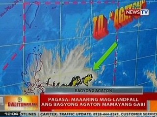 BT: PAGASA: Maaaring mag-landfall ang Bagyong Agaton mamayang gabi