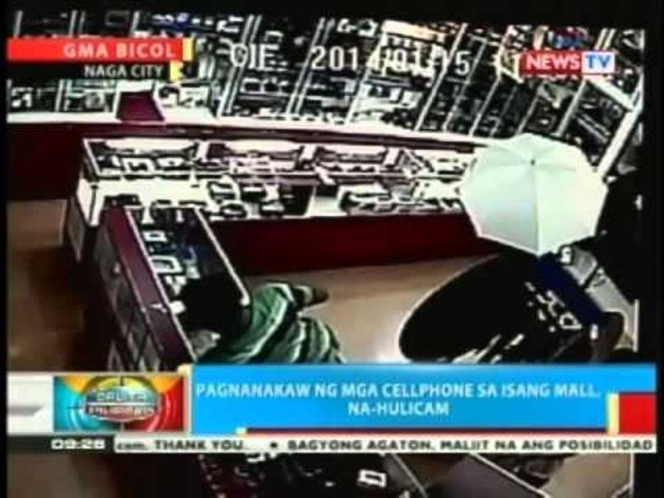 BP: Pagnanakaw ng mga cellphone sa isang mall sa Naga City, na-hulicam