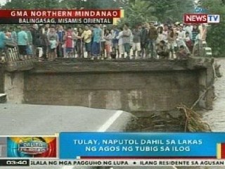 BP: Tulay sa Balingasag, Misamis Oriental, naputol dahil sa lakas ng agos ng tubig sa ilog