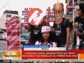 BT: Ilang militante, nagprotesta sa tapat ng sangay ng Meralco vs power rate hike