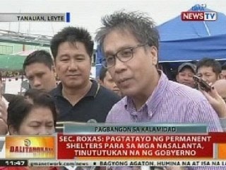 BT: Roxas: Pagtatayo ng permanent shelter para sa mga nasalanta, tinututukan na