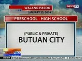 NTG: Klase sa Butuan City, suspendido pa rin ngayong araw (Jan. 23, 2014)