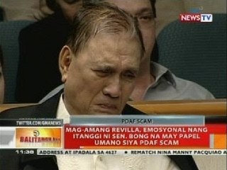 Mag-amang Revilla, emosyonal nang itanggi ni Sen. Bong na may papel umano siya sa PDAF scam