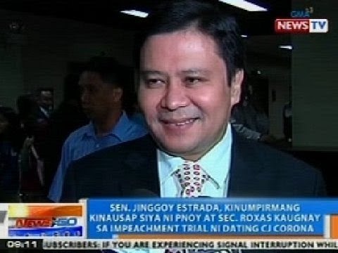 NTG: Jinggoy, kinumpirmang kinausap siya ni PNoy at Roxas kaugnay sa Corona impeachment