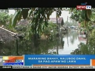 NTG: Maraming bahay sa Surigao del Norte, nalubog dahil sa pag-apaw ng lawa