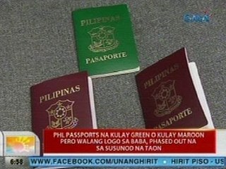 UB: PHL Passorts na kulay green o kulay maroon, phased out na sa susunod na taon