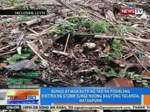 NTG: Bungo at mga buto ng tao na posibleng biktima ng storm surge, natagpuan sa Tacloban