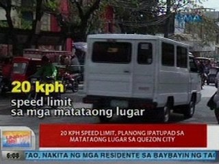 UB: 20 kph speed limit, planong ipatupad sa matataong lugar sa QC