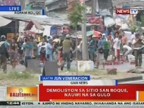 BT: Demolisyon sa Sitio San Roque sa QC, nauwi na sa gulo