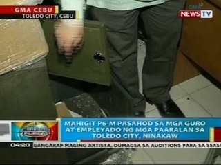 BP: Mahigit P6-M pasahod sa mga guro at empleyado ng mga paaralan sa Toledo City, ninakaw