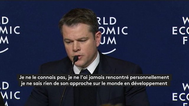 A Davos, Matt Damon prêt à accorder le bénéfice du doute à Trump sur l'aide au développement