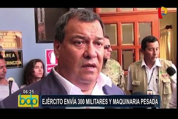 Ejército dispuso 300 militares y maquinaria pesada tras caída de huaicos