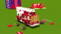 Camion de pompier en action dessin animé éducatif francais, Jeu dassemblage, le camion dincendie