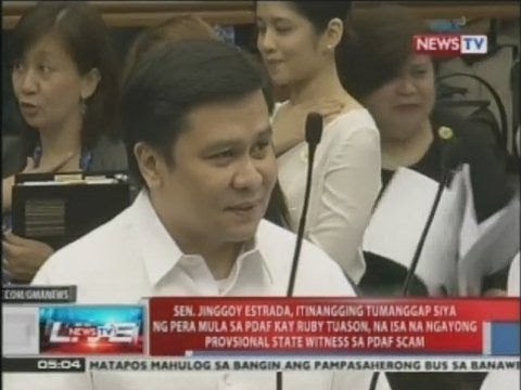 Sen.Jinggoy Estrada, itinangging tumanggap siya ng pera sa PDAF kay Ruby Tuason
