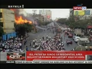 QRT: Isa, patay sa sunog sa residential area malapit sa Ramon Magsaysay High School