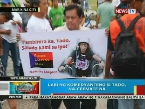 Labi ng komedyanteng si Tado, na-cremate na